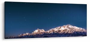 Obraz hôr a nočnej oblohy (120x50 cm)