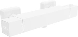 Mexen Cube, termostatická sprchová batéria so spodným 1/2" pripojením sprchy, biela, 77200-20