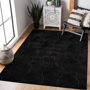 Dekorstudio Jednofarebný koberec FANCY 904 - čierny Rozmer koberca: 160x230cm