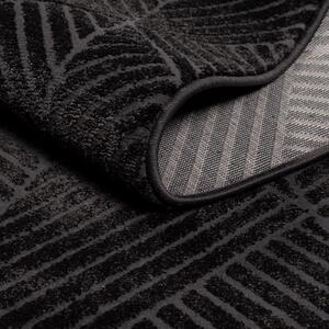 Dekorstudio Okrúhly jednofarebný koberec FANCY 904 - čierny Priemer koberca: 120cm