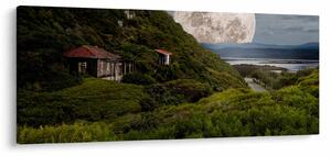 Obraz krajiny s mesiacom (120x50 cm)