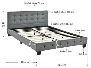 Čalúnená posteľ Manresa 120 x 200 cm sivá