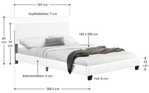 Čalúnená posteľ ,,Barcelona" 180 x 200 cm - biela