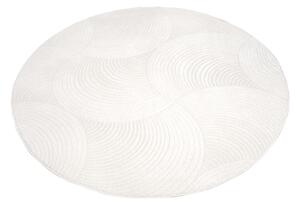 Dekorstudio Okrúhly jednofarebný koberec FANCY 647 - smotanovo biely Priemer koberca: 200cm