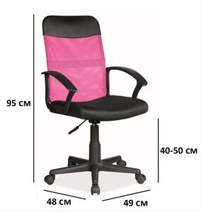 Kancelárska stolička Q-702 ružová/čierna