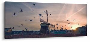 Obraz veterného mlyna (120x50 cm)