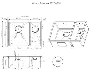 Oltens Stalvask nerezový drez 58x44 cm 71200100