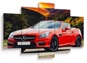 Obraz - červený Mercedes (150x105 cm)