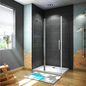 Obdĺžnikový sprchovací kút MELODY B5 120x70 cm s jednokrídlovými dverami s pevnou stenou vrátane sprchovej vaničky z liateho mramoru