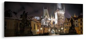 Obraz osvetlenej Prašnej brány (120x50 cm)