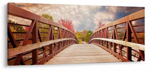 Obraz - drevený most (120x50 cm)