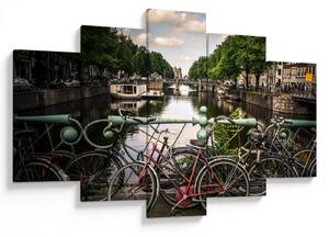Obraz bicykla v meste (150x105 cm)