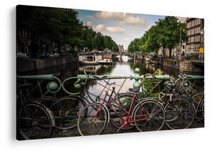 Obraz bicykla v meste (90x60 cm)