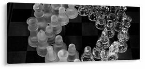 Obraz - čiernobiele šachy (120x50 cm)