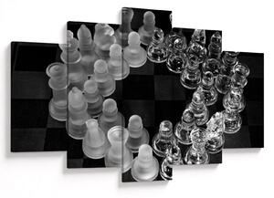 Obraz - čiernobiele šachy (150x105 cm)