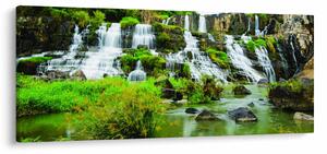 Obraz - vodopády so zeleňou (120x50 cm)