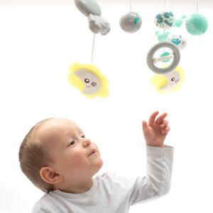 BABY MIX Kolotoč nad postieľku so svetelným projektorom Baby Mix mätový Polyester/Plast 12 cm