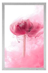 Plagát ružový kvet v zaujímavom prevedení - 20x30 black