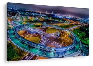 Obraz - panoráma nočného mesta (90x60 cm)