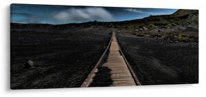 Obraz drevenej cesty za súmraku (120x50 cm)