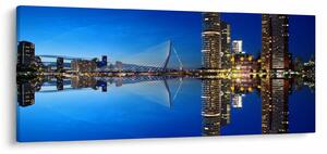 Obraz - nočný Rotterdam (120x50 cm)