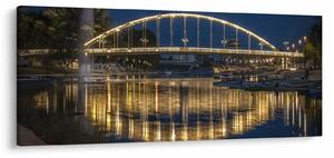 Obraz mosta s fontánou (120x50 cm)
