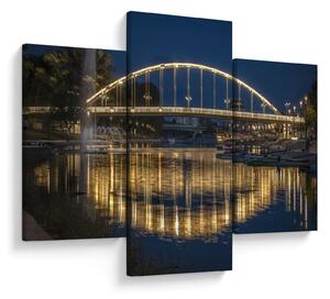 Obraz mosta s fontánou (90x60 cm)