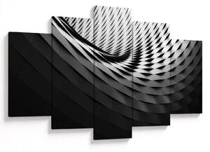 Abstraktný obraz - čiernobiela špirála (150x105 cm)