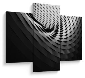 Abstraktný obraz - čiernobiela špirála (90x60 cm)