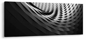 Abstraktný obraz - čiernobiela špirála (120x50 cm)