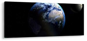 Obraz Zeme a Mesiaca (120x50 cm)