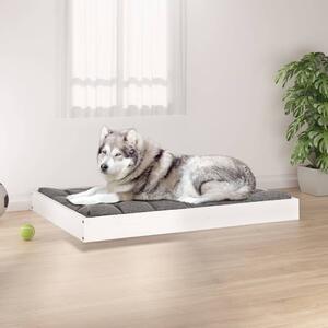 Psia posteľ biela 101,5x74x9 cm borovicový masív