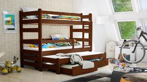 Výsuvná poschodová posteľ 3-osobová Alis PPV 018 Certifikovaná Biela 80 x 180 cm