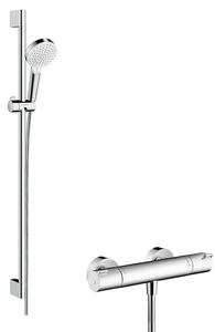 Hansgrohe Crometta sprchová súprava nástenná s termostatom WARIANT-chrómová-bielaU-OLTENS | SZCZEGOLY-chrómová-bielaU-GROHE | chrómová-biela 27813400