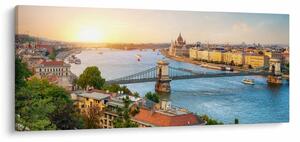 Obraz mesta Budapešť s riekou (120x50 cm)