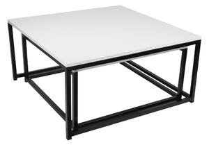 KONDELA Set dvoch konferenčných stolíkov, matná biela/ čierna, KASTLER NEW TYP 1