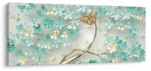 Obraz kvety s motýľmi (120x50 cm)