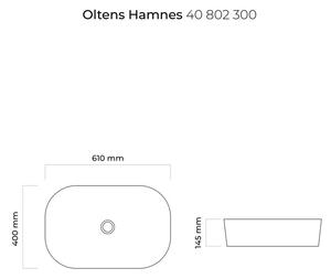 Oltens Hamnes umývadlo 61x40 cm oválny čierna 40802300
