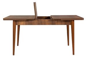 Rozkladací jedálenský stôl s 2 stoličkami a lavicou Vlasta (orech + tmavomodrá). Vlastná spoľahlivá doprava až k Vám domov. 1072190