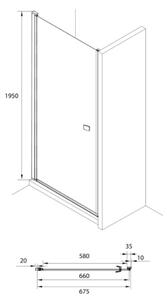 Roca Capital sprchové dvere 70 cm výklopné AM4707012M