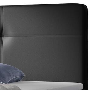 Pružinová posteľ Oakland 140 x 200 cm umelá koža s matracmi v čiernej farbe