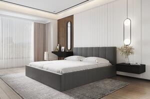 Manželská posteľ s úložným priestorom a roštom NEITRA - 160x200, šedá