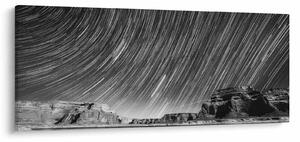 Čiernobiely obraz hviezdnej oblohy (120x50 cm)