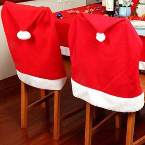 Tutumi, sviatočný poťah na stoličku Santa čiapka 4 ks 380667, červená, CHR-00005