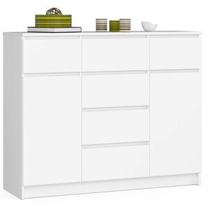 Komoda 120 cm K017 2D 6SZ biela