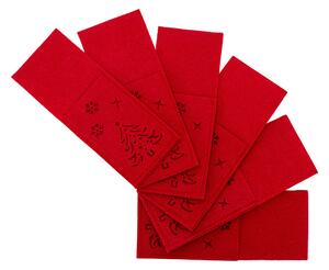 Tutumi, sviatočný dekoračný obal na príbor 6ks KF218-6, červená, CHR-09512