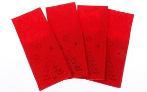 Tutumi, sviatočný dekoračný obal na príbor 6ks KF218-6, červená, CHR-09512