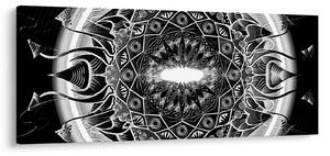 Obraz čiernobielych ornamentov (120x50 cm)