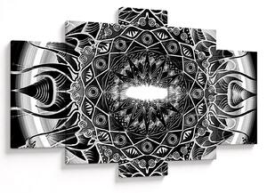 Obraz čiernobielych ornamentov (150x105 cm)