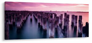 Obraz drevených kolov (120x50 cm)